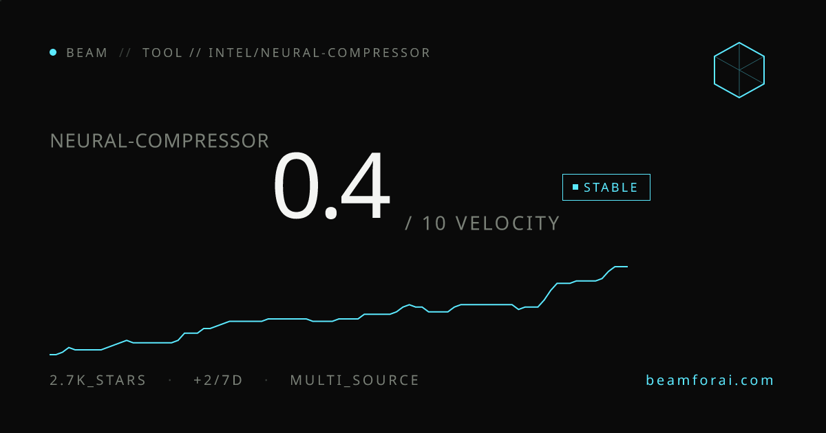 intel/neural-compressor — velocity 0.5/10 · stable · beam